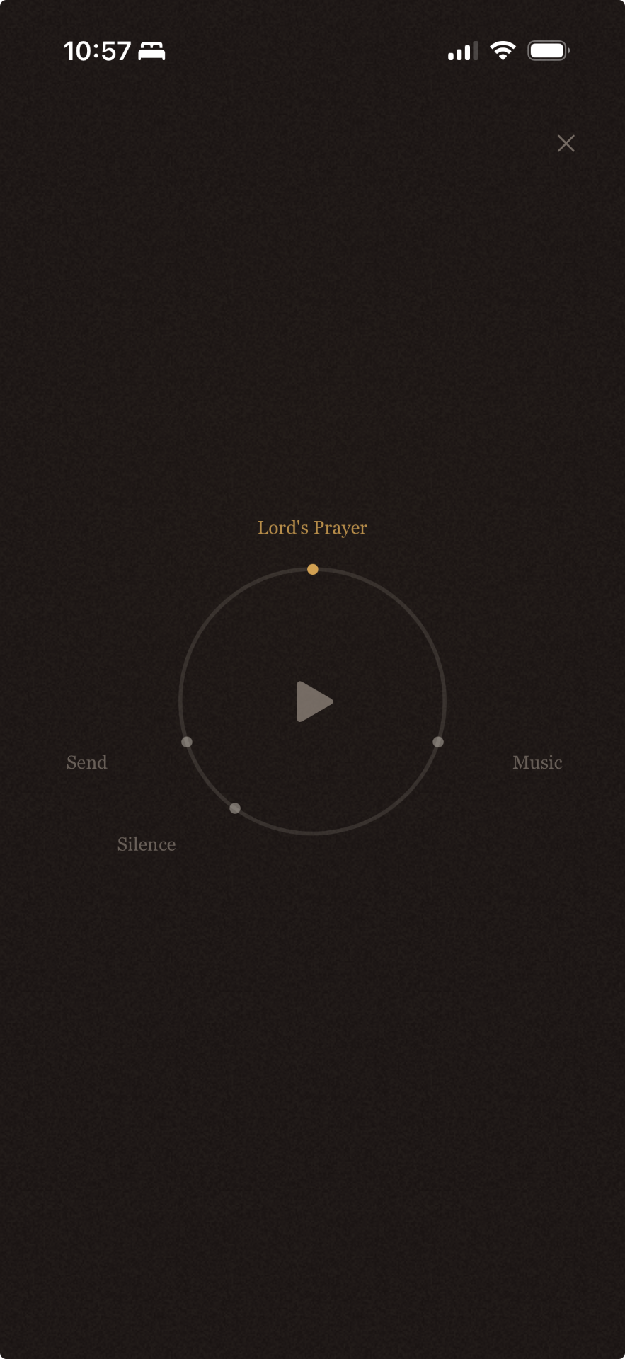 A circle of practices: Lord's Prayer, Music, Silence, Send.
