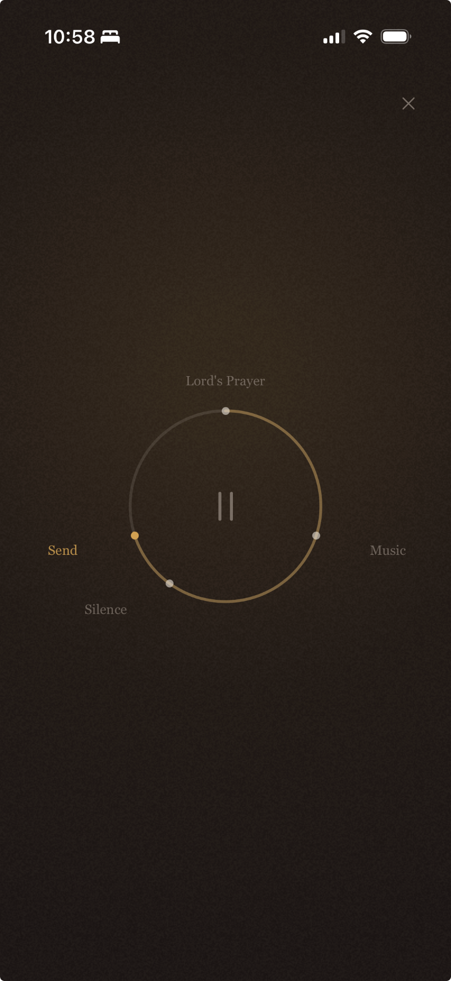 The circle in motion, an amber arc tracing the practice.